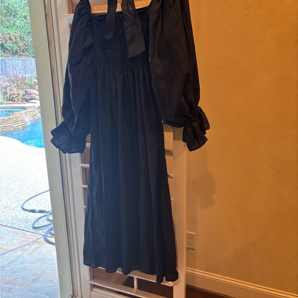 Sleeper Black Atlanta Linen dress